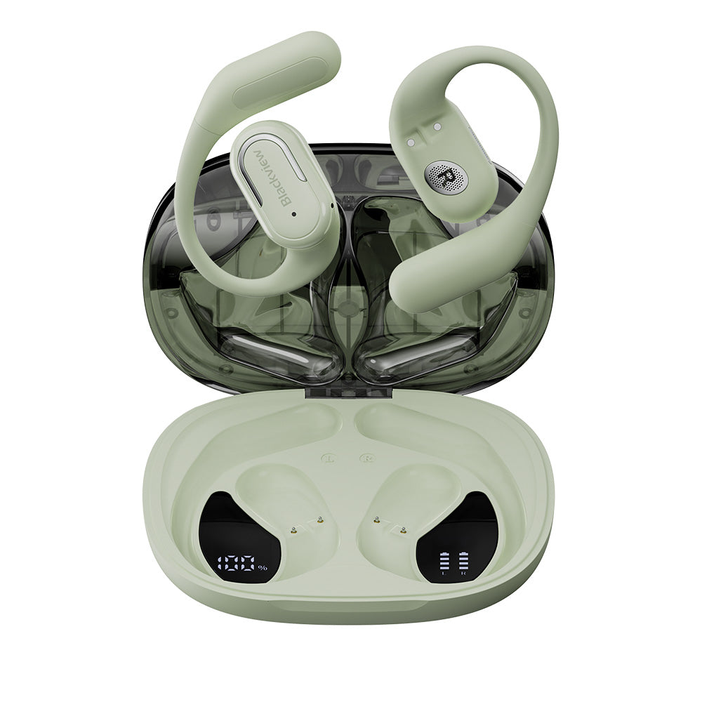 Blackview AirBuds 300 – IPX5 wasserdichte Open-Ear OWS-Kopfhörer mit Bluetooth 6.0, smarter digitaler Akkustandsanzeige, ENC-Rauschunterdrückung und Mikrofon