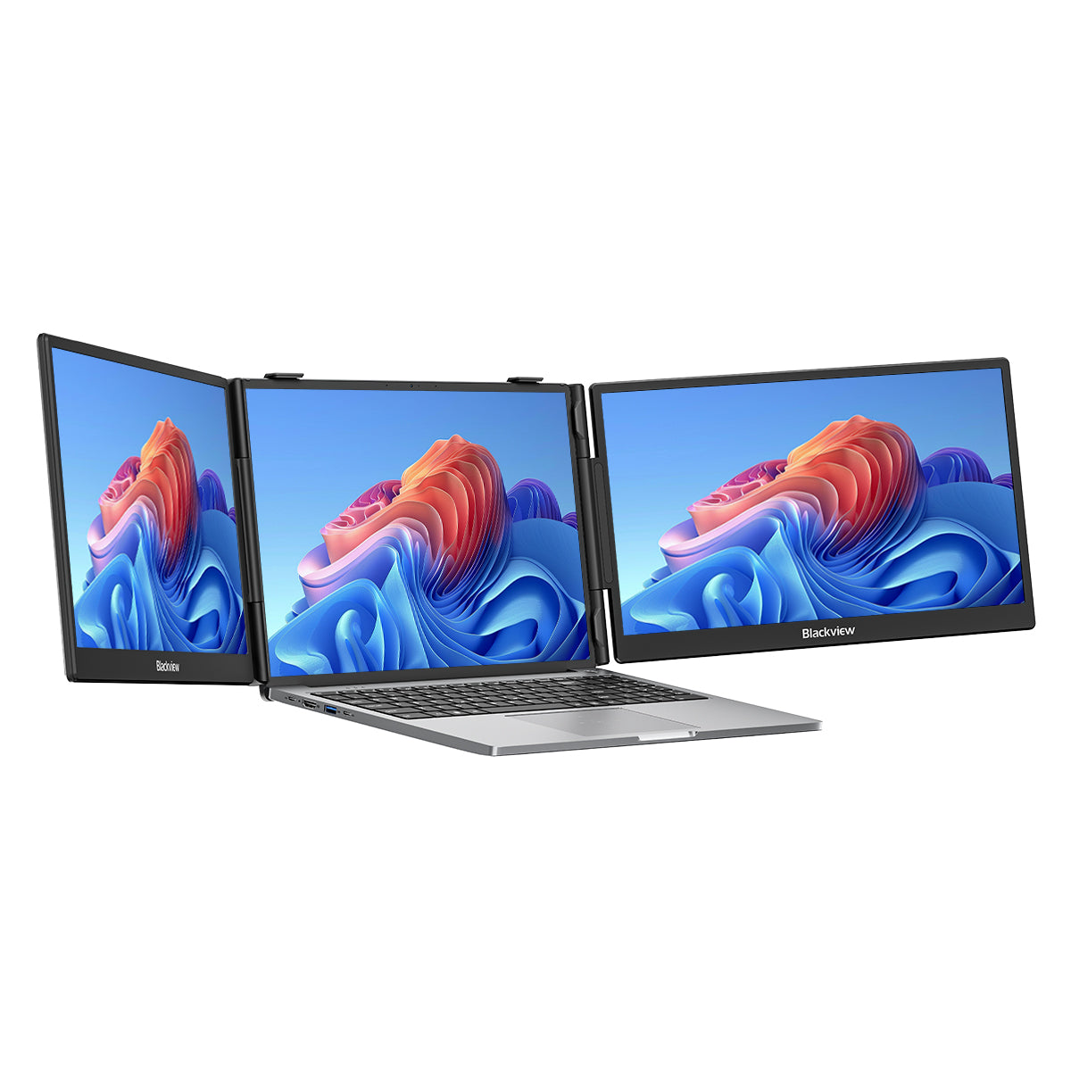 Blackview DCM5 – Doppelbildschirm 14 Zoll für Laptop – Bildschirmerweiterung fürs Büro mit Lautsprechern