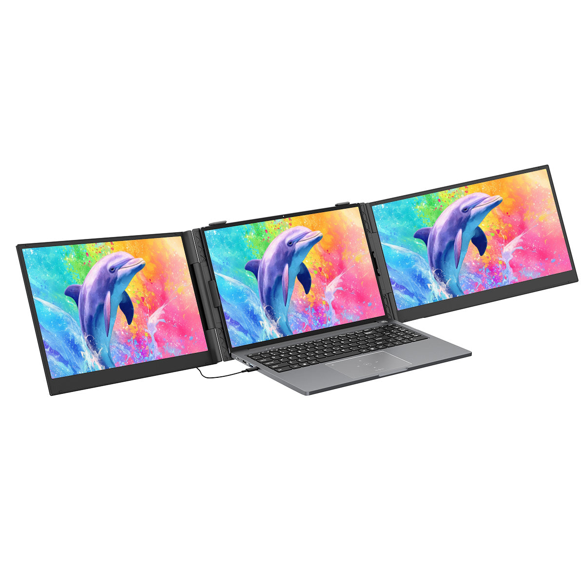 Blackview DCM8 Pro – Tragbarer Erweiterungsbildschirm 15,3" Doppelmonitor, Kompatibel mit PC und Laptop, 2 USB-C Anschlüsse, IPS HD Display