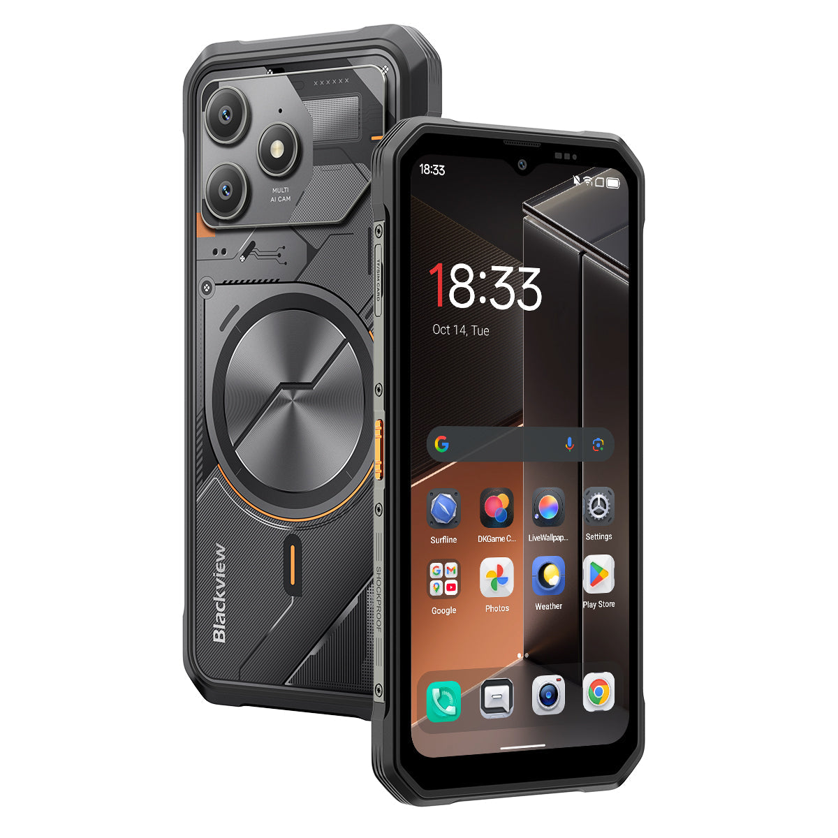 Blackview FORT 100 – Ultradünnes Outdoor-Smartphone 4G 6,56", MediaTek Helio G81 Octa-Core, 8+128 GB, 5000 mAh Akku, Dual-Kamera 16+13 MP