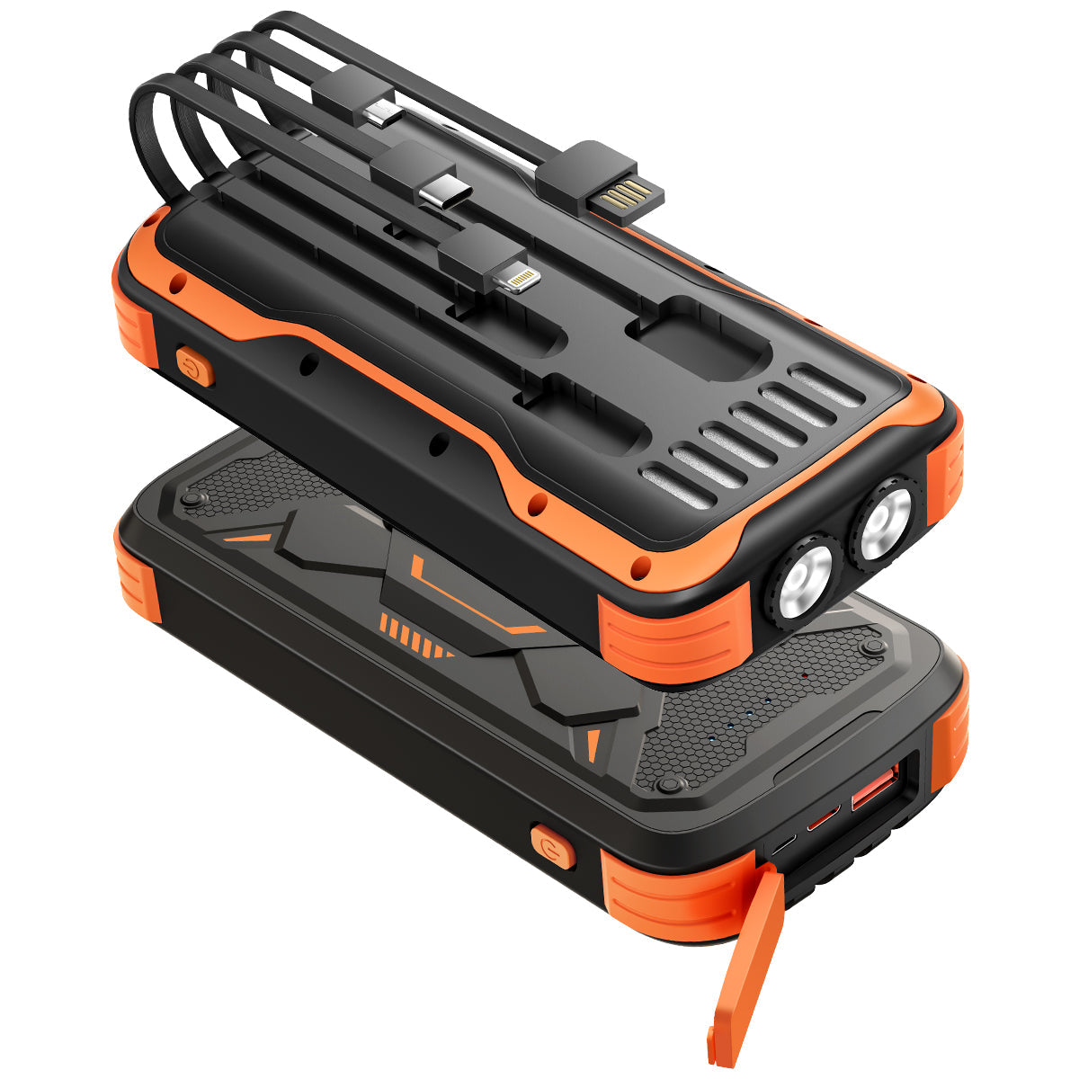 Blackview TERRA 20 – Robuste Powerbank IP54 20 000 mAh | 5 Ladeanschlüsse, Integrierte Doppel-Taschenlampe