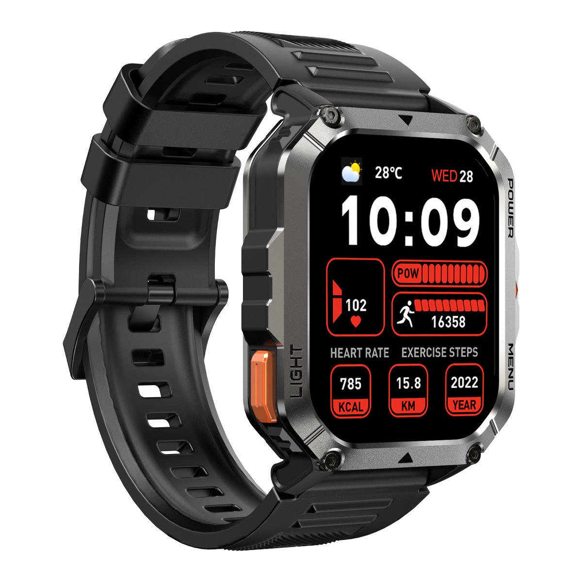 Blackview W70 Pro - Smartwatch Outdoor 2,01 Zoll mit LED-Taschenlampe – Militär Fitness Tracker 900 mAh IP68 Wasserdicht