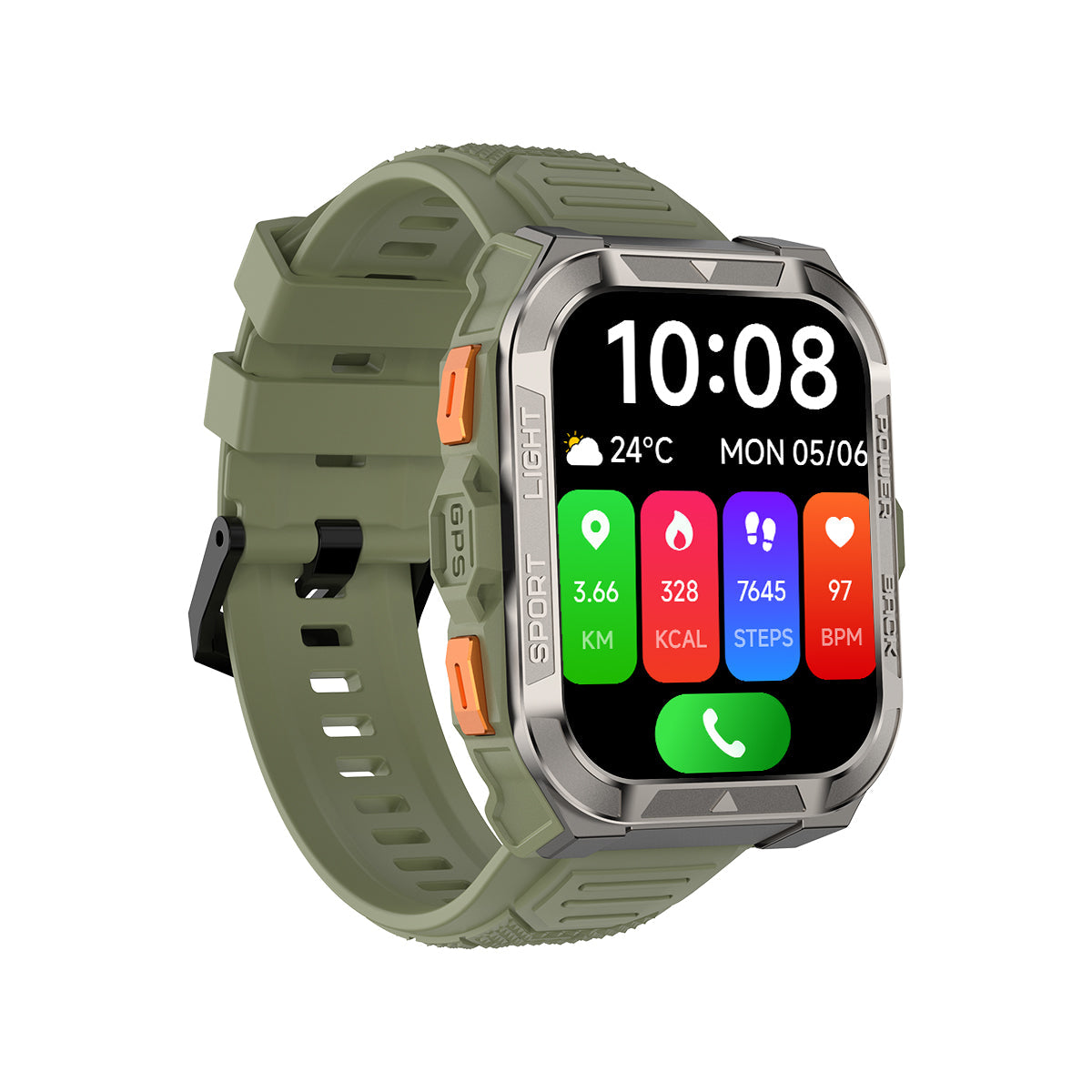 Blackview W80 Pro - Smartwatch GPS Outdoor 1,91 Zoll mit LED-Taschenlampe – 900 mAh Akku Militär Fitness Tracker IP68 Wasserdicht