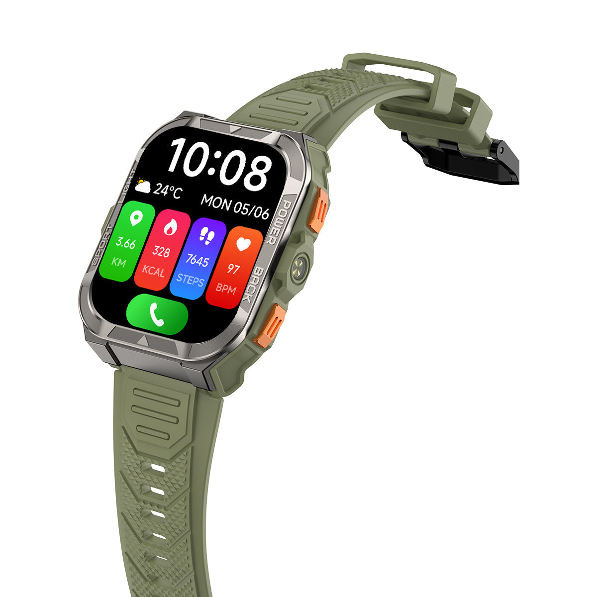 Blackview W80 Pro - Smartwatch GPS Outdoor 1,91 Zoll mit LED-Taschenlampe – 900 mAh Akku Militär Fitness Tracker IP68 Wasserdicht