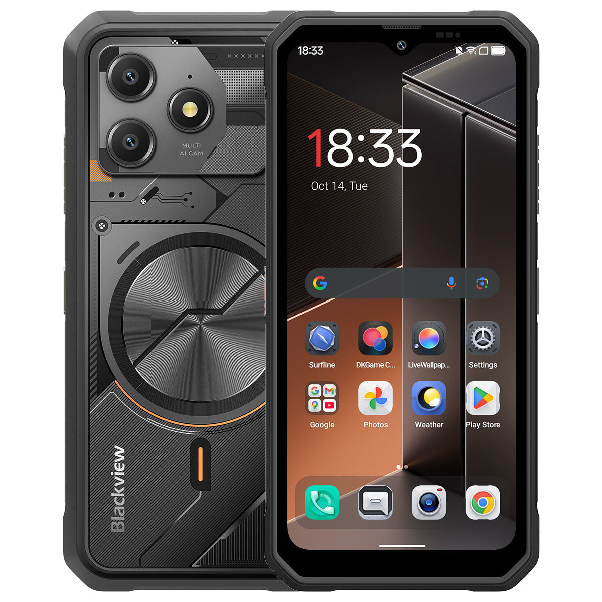 Blackview FORT 100 – Ultradünnes Outdoor-Smartphone 4G 6,56", MediaTek Helio G81 Octa-Core, 8+128 GB, 5000 mAh Akku, Dual-Kamera 16+13 MP