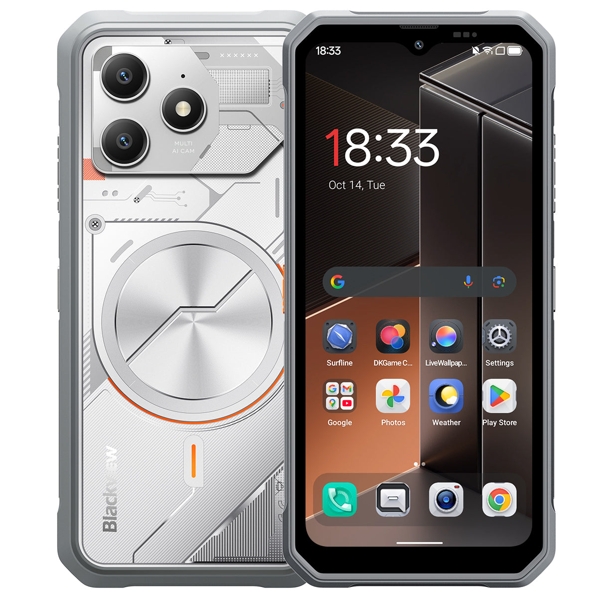 Blackview FORT 100 – Ultradünnes Outdoor-Smartphone 4G 6,56", MediaTek Helio G81 Octa-Core, 8+128 GB, 5000 mAh Akku, Dual-Kamera 16+13 MP