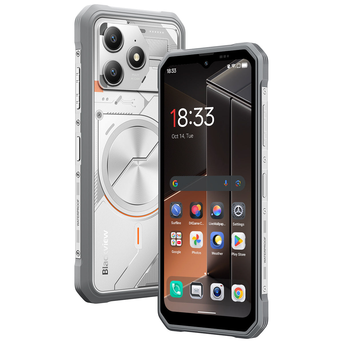 Blackview FORT 100 – Ultradünnes Outdoor-Smartphone 4G 6,56", MediaTek Helio G81 Octa-Core, 8+128 GB, 5000 mAh Akku, Dual-Kamera 16+13 MP