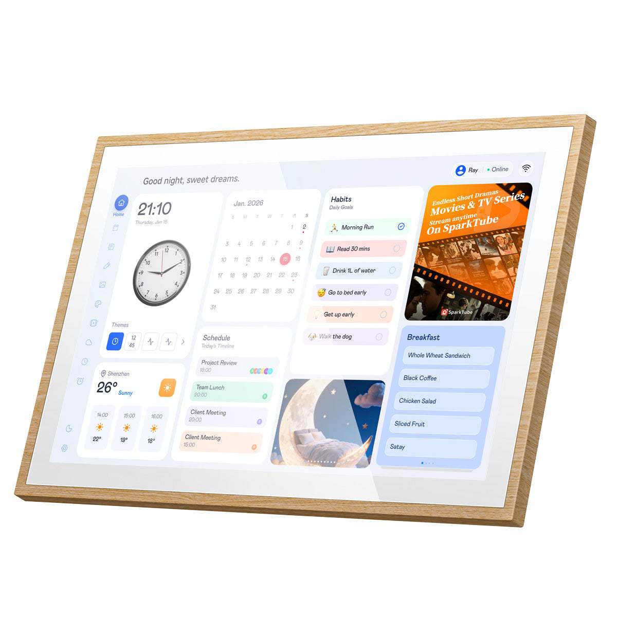 Blackview NEST 10 – Digitaler Kalender 10,1" Full HD 1080P | WLAN 6, Touchscreen, Fotorahmen & Kalender-Modus