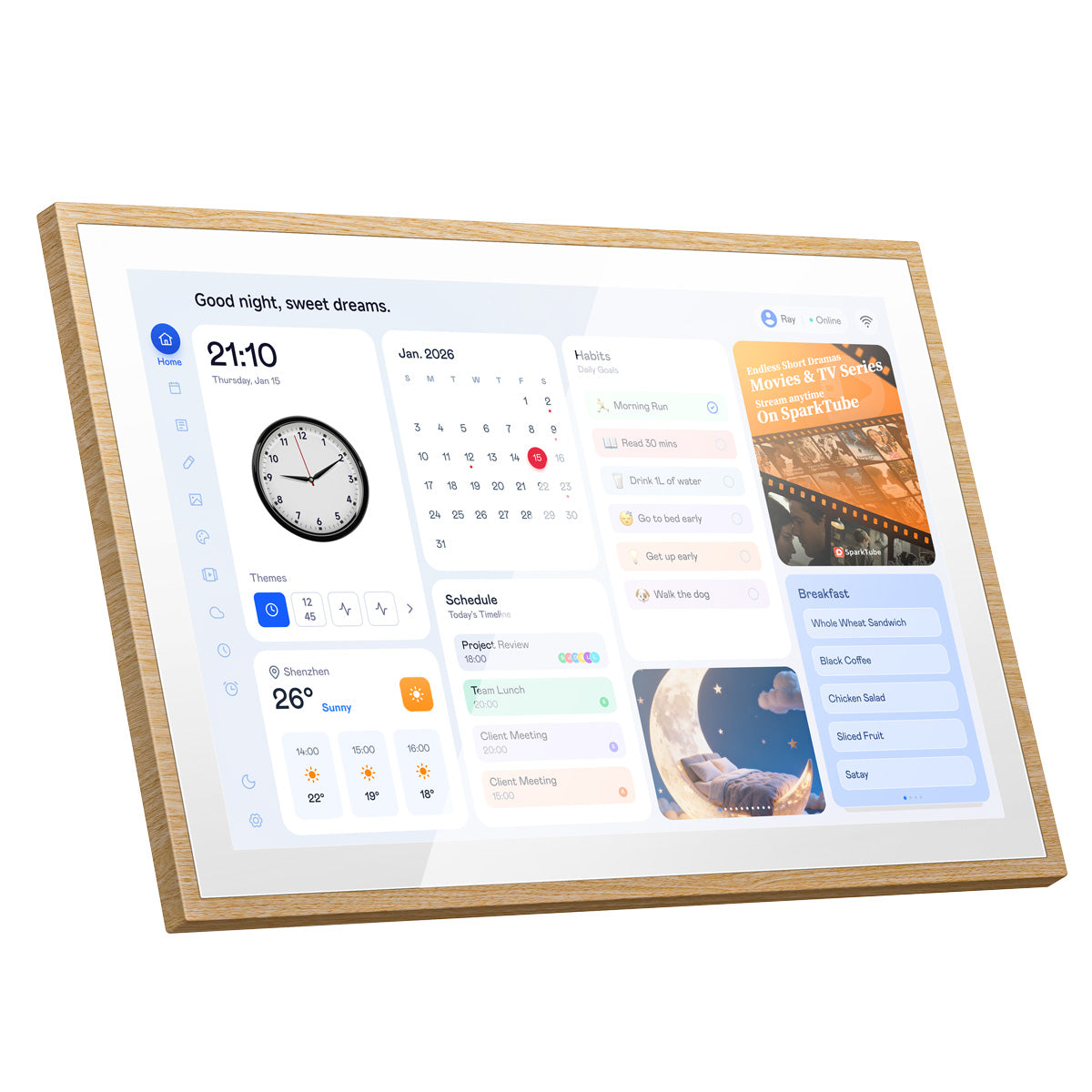 Blackview NEST 10 – Digitaler Kalender 10,1" Full HD 1080P | WLAN 6, Touchscreen, Fotorahmen & Kalender-Modus