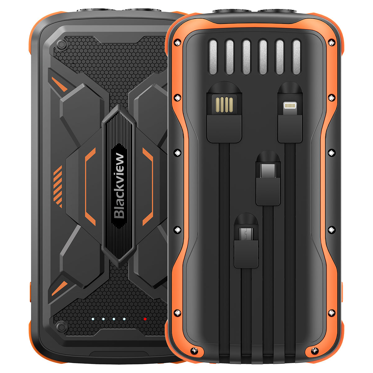 Blackview TERRA 20 – Robuste Powerbank IP54 20 000 mAh | 5 Ladeanschlüsse, Integrierte Doppel-Taschenlampe