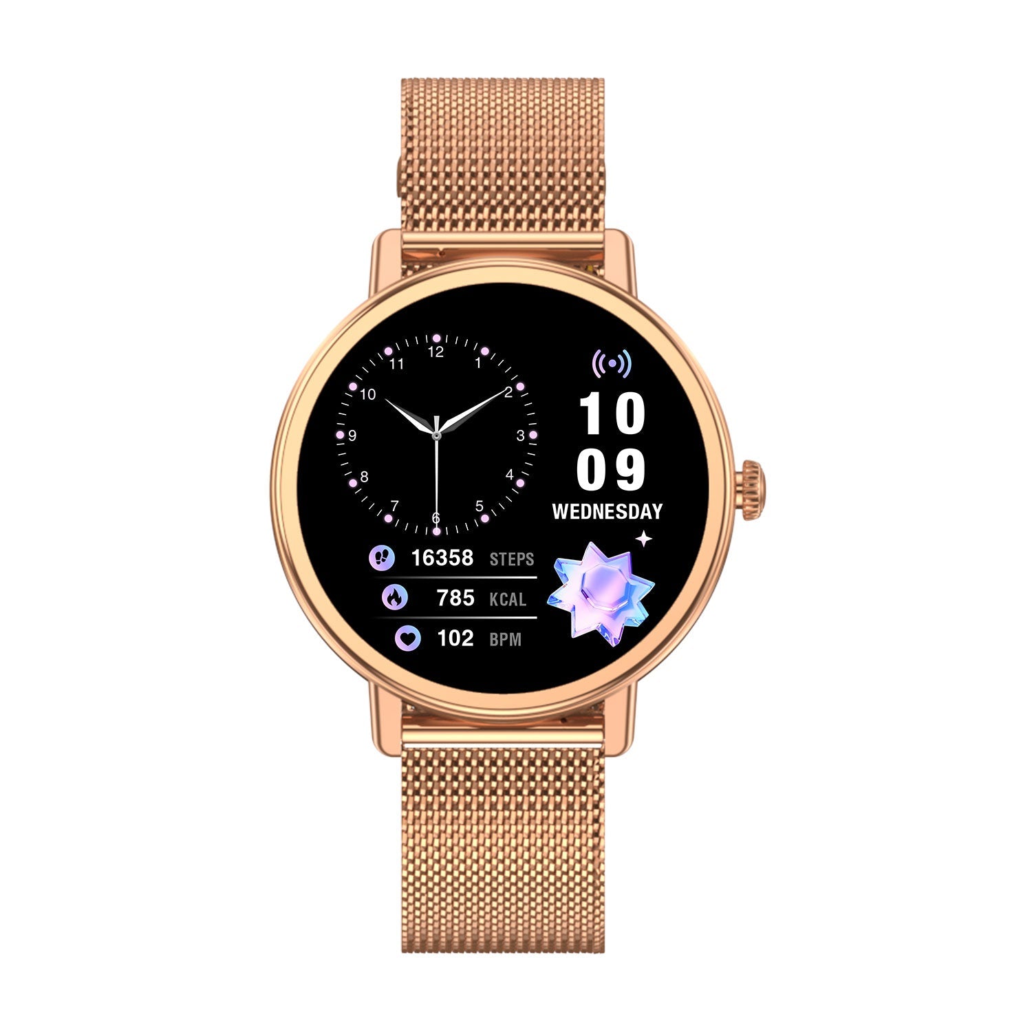 Blackview X30 Damen-Smartwatch – Runde Uhr mit Milanaise-Armband