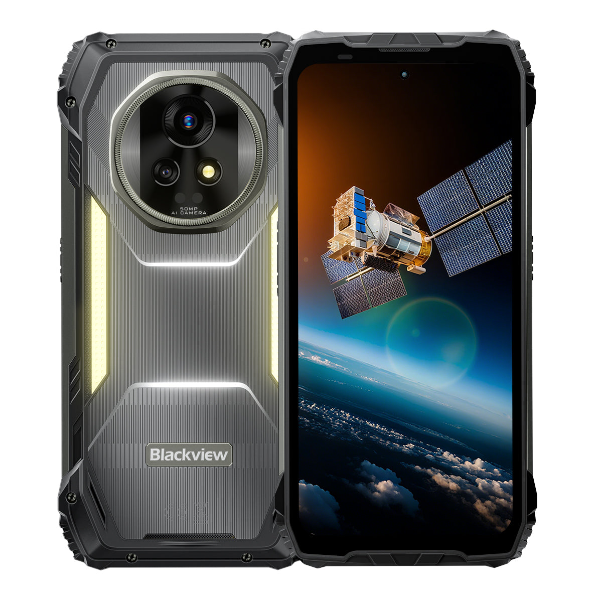 Blackview XPLORE 2 Satellite - Robustes 5G Smartphone mit KI 6,73 Zoll 3.2K AMOLED 12+256 GB / 16+1 TB 20.000 mAh Akku integrierte Camping-Lampe